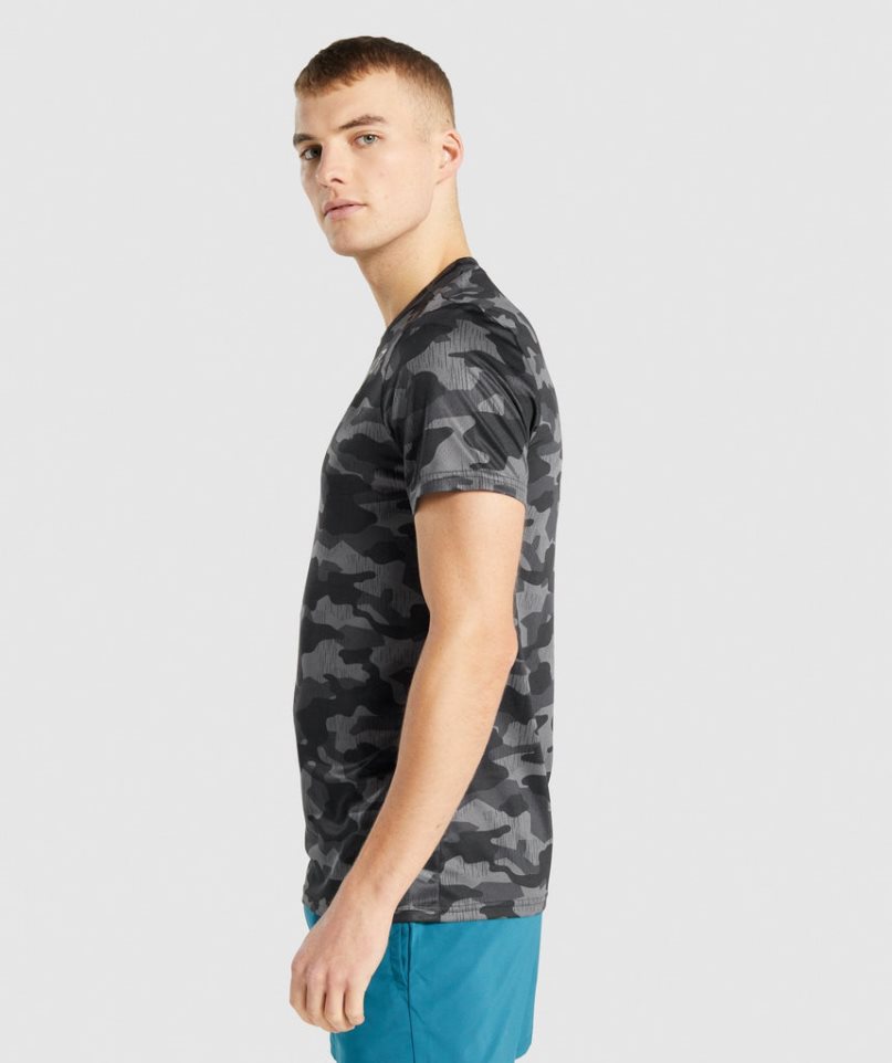 Men's Gymshark Arrival T-Shirts Camo | CA 3176N0